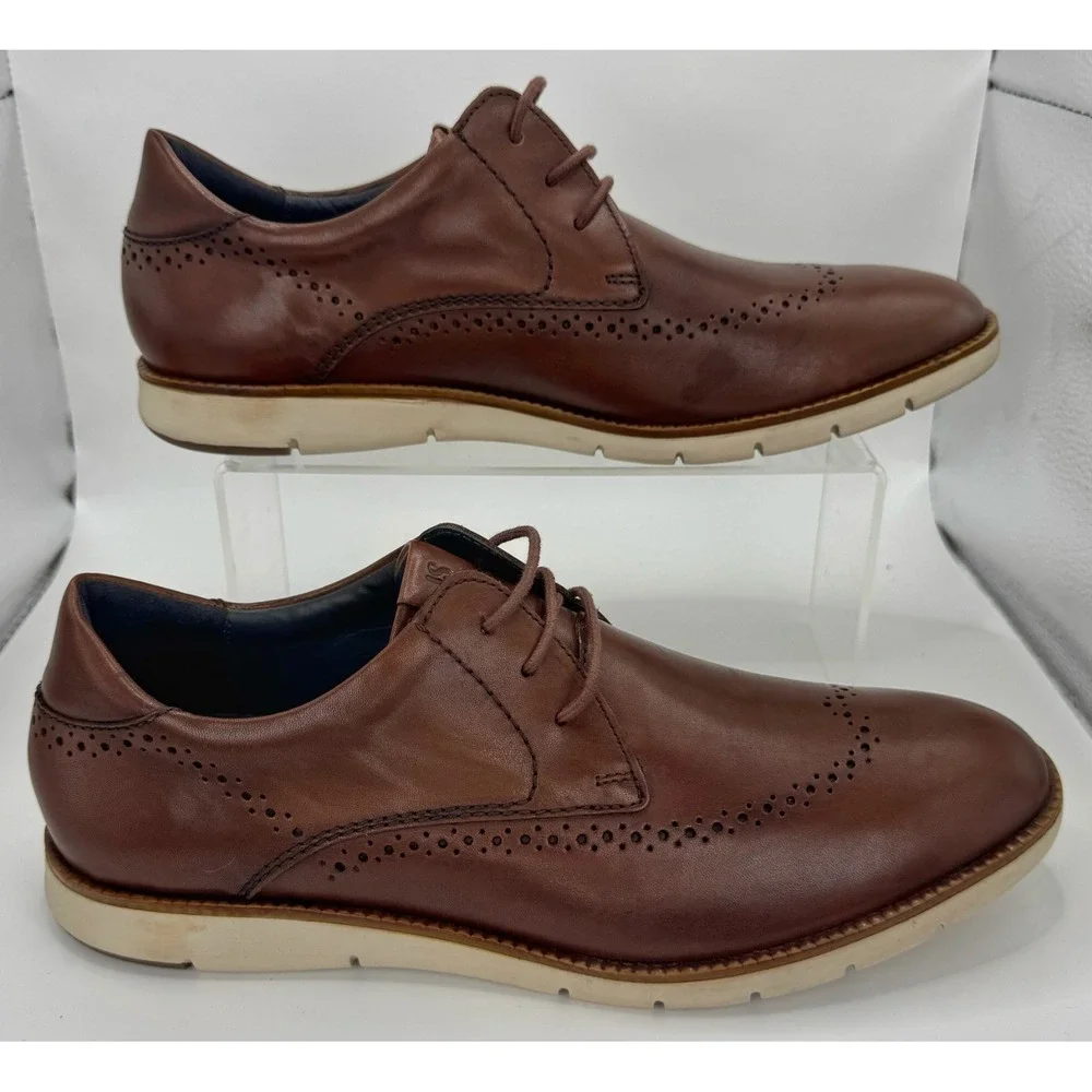 Josef Seibel Tyler 33 Brown Leather Wingtip Derby Size 8 US 41 EU 245053